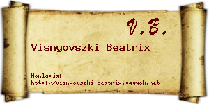 Visnyovszki Beatrix névjegykártya